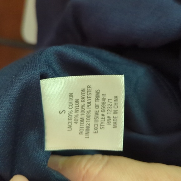 New with Tags Mi Ami Blue Lace Maxi Dress with Crisscross Stripes Women's Size S - Picture 5 of 6